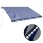 Toldo manual retráctil con LED azul y blanco 450x300 cm de vidaXL, Toldos - Ref: Foro24-3051270, Precio: 374,02 €, Descuento: %