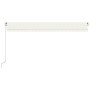 Toldo retráctil manual con luz LED crema 500x300 cm de vidaXL, Toldos - Ref: Foro24-3068942, Precio: 423,92 €, Descuento: %