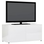 Mueble TV madera contrachapada blanco brillante 80x34x36 cm de vidaXL, Muebles TV - Ref: Foro24-801856, Precio: 54,09 €, Desc...