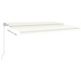 Toldo retráctil manual con luz LED crema 500x300 cm de vidaXL, Toldos - Ref: Foro24-3068942, Precio: 423,92 €, Descuento: %