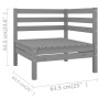 Garden furniture set 11 pieces solid gray pine wood by vidaXL, Garden sets - Ref: Foro24-3083431, Price: 490,72 €, Discount: %