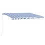 Toldo retráctil manual con LED azul y blanco 450x350 cm de vidaXL, Toldos - Ref: Foro24-3069001, Precio: 388,83 €, Descuento: %