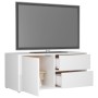 Glänzend weißer Sperrholz-TV-Schrank 80x34x36 cm von vidaXL, TV-Möbel - Ref: Foro24-801856, Preis: 54,09 €, Rabatt: %