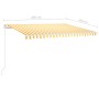 Manual retractable awning with yellow and white LED 450x350 cm by vidaXL, Awnings - Ref: Foro24-3069003, Price: 389,37 €, Dis...