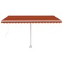 Toldo retráctil manual con LED naranja y marrón 450x300 cm de vidaXL, Toldos - Ref: Foro24-3069565, Precio: 497,99 €, Descuen...