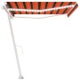 Manual retractable awning with orange and brown LED 450x300 cm by vidaXL, Awnings - Ref: Foro24-3069565, Price: 497,99 €, Dis...