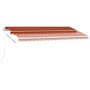 Toldo retráctil manual con LED naranja y marrón 450x300 cm de vidaXL, Toldos - Ref: Foro24-3069565, Precio: 497,99 €, Descuen...