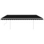 Toldo retráctil manual con luz LED gris antracita 5x3 m de vidaXL, Toldos - Ref: Foro24-3069984, Precio: 510,50 €, Descuento: %