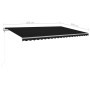 Toldo retráctil manual con luz LED gris antracita 5x3 m de vidaXL, Toldos - Ref: Foro24-3069984, Precio: 510,50 €, Descuento: %