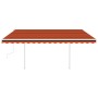 Manual retractable awning with orange and brown LED light 4.5x3 m by vidaXL, Awnings - Ref: Foro24-3069965, Price: 470,25 €, ...