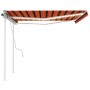 Manual retractable awning with orange and brown LED light 4.5x3 m by vidaXL, Awnings - Ref: Foro24-3069965, Price: 470,25 €, ...