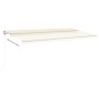 Toldo retráctil manual con luz LED color crema 6x3 m de vidaXL, Toldos - Ref: Foro24-3070002, Precio: 665,32 €, Descuento: %