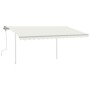 Toldo manual retráctil con LED crema 4,5x3,5 m de vidaXL, Toldos - Ref: Foro24-3070042, Precio: 495,50 €, Descuento: %