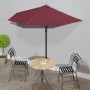 Burgundy aluminum semicircular balcony umbrella 270x144x222 cm by vidaXL, Umbrellas - Ref: Foro24-312498, Price: 47,48 €, Dis...