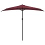 Burgundy aluminum semicircular balcony umbrella 270x144x222 cm by vidaXL, Umbrellas - Ref: Foro24-312498, Price: 47,48 €, Dis...