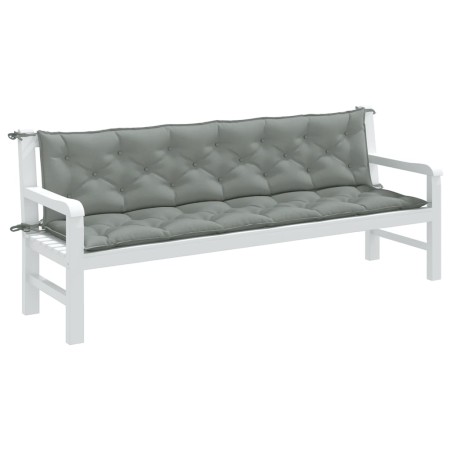 Garden bench cushions 2 units light gray melange fabric 200x50x7 cm by vidaXL, Cushions for chairs and sofas - Ref: Foro24-40...