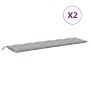 Cojines banco jardín 2 uds tela gris claro melange 200x50x7 cm de vidaXL, Cojines para sillas y sofás - Ref: Foro24-4002630, ...