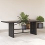 Garden table with black PE rattan surface and glass top, measuring 190x80x75 cm. by vidaXL, Garden tables - Ref: Foro24-36560...