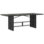 Garden table with black PE rattan surface and glass top, measuring 190x80x75 cm. by vidaXL, Garden tables - Ref: Foro24-36560...