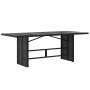 Mesa de jardín superficie de vidrio ratán PE negro 190x80x75 cm de vidaXL, Mesas de jardín - Ref: Foro24-365602, Precio: 180,...