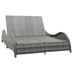 Double sun lounger with anthracite gray synthetic rattan cushion by vidaXL, Outdoor beds - Ref: Foro24-49495, Price: 355,99 €...