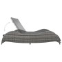 Tumbona doble con cojín ratán sintético gris antracita de vidaXL, Camas para exteriores - Ref: Foro24-49495, Precio: 355,99 €...