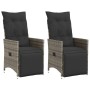 Reclining garden armchairs and 2 gray synthetic rattan cushions by vidaXL, Garden chairs - Ref: Foro24-365668, Price: 242,58 ...