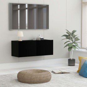 Black plywood TV cabinet 80x30x30 cm by vidaXL, TV Furniture - Ref: Foro24-801473, Price: 48,62 €, Discount: %