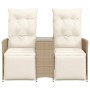 Reclining 2-seater garden sofa with beige PE rattan table by vidaXL, Outdoor sofas - Ref: Foro24-365718, Price: 267,46 €, Dis...