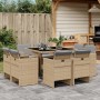 9-teiliges Garten-Esszimmer-Set mit Kissen synthetisches Rattan beige von vidaXL, Gartensets - Ref: Foro24-3277787, Preis: 56...