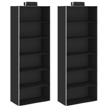 2 Pcs Hanging Closet Organizers with 6 Shelves Fabric by vidaXL, Dresser Organizers and Bar Hangers - Ref: Foro24-288325, Pri...