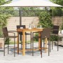 Garden table and 5-piece set of acacia wood and brown PE rattan stools. by vidaXL, Garden sets - Ref: Foro24-3295288, Price: ...