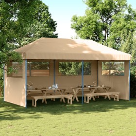 Pop Up faltbares Partyzelt mit 3 Seitenwänden beige von vidaXL, Zelte und Pavillons - Ref: Foro24-4004943, Preis: 199,09 €, R...