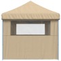 Pop Up faltbares Partyzelt mit 3 Seitenwänden beige von vidaXL, Zelte und Pavillons - Ref: Foro24-4004943, Preis: 199,09 €, R...