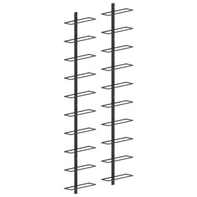 Wall wine racks for 20 bottles 2 units black metal by vidaXL, Wine racks - Ref: Foro24-289567, Price: 73,30 €, Discount: %