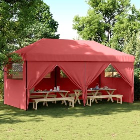 Folding Pop-Up Party Tent with 4 Burgundy Side Walls by vidaXL, Tents and gazebos - Ref: Foro24-4004955, Price: 257,83 €, Dis...