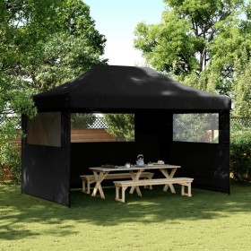 Pop Up faltbares Partyzelt mit 3 Seitenwänden schwarz von vidaXL, Zelte und Pavillons - Ref: Foro24-4004974, Preis: 176,99 €,...