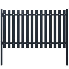 Anthracite powder coated steel fence panel 174.5x100 cm by vidaXL, fence panels - Ref: Foro24-146471, Price: 185,23 €, Discou...