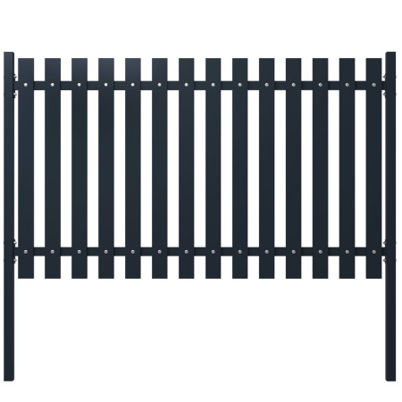 Anthracite powder coated steel fence panel 174.5x100 cm by vidaXL, fence panels - Ref: Foro24-146471, Price: 185,23 €, Discou...