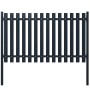 Anthracite powder coated steel fence panel 174.5x100 cm by vidaXL, fence panels - Ref: Foro24-146471, Price: 185,23 €, Discou...