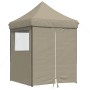 Pop Up faltbares Partyzelt mit 4 taupe Seitenwänden von vidaXL, Zelte und Pavillons - Ref: Foro24-4005002, Preis: 142,66 €, R...