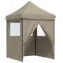 Pop Up faltbares Partyzelt mit 4 taupe Seitenwänden von vidaXL, Zelte und Pavillons - Ref: Foro24-4005002, Preis: 142,66 €, R...