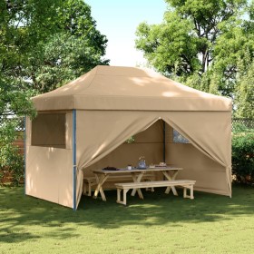 Pop-Up faltbares Partyzelt mit 4 beigen Seitenwänden von vidaXL, Zelte und Pavillons - Ref: Foro24-4005023, Preis: 168,99 €, ...