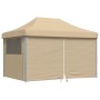 Folding Pop-Up Party Tent with 4 Beige Side Walls by vidaXL, Tents and gazebos - Ref: Foro24-4005023, Price: 168,71 €, Discou...