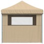 Folding Pop-Up Party Tent with 4 Beige Side Walls by vidaXL, Tents and gazebos - Ref: Foro24-4005023, Price: 168,71 €, Discou...