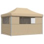 Folding Pop-Up Party Tent with 4 Beige Side Walls by vidaXL, Tents and gazebos - Ref: Foro24-4005023, Price: 168,71 €, Discou...