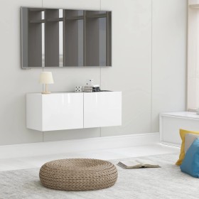 Glossy white plywood TV cabinet 80x30x30 cm by vidaXL, TV Furniture - Ref: Foro24-801478, Price: 62,04 €, Discount: %