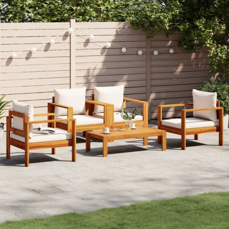 Garden sofa set with 5 pieces, solid acacia wood, and cushions. by vidaXL, Garden sets - Ref: Foro24-3214842, Price: 505,34 €...