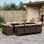 Garden furniture set 13 pieces and brown synthetic rattan cushions by vidaXL, Garden sets - Ref: Foro24-3277808, Price: 958,4...