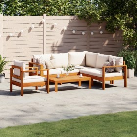 Set Gartensofas mit Kissen 5 Stück massives Akazienholz von vidaXL, Gartensets - Ref: Foro24-3214849, Preis: 613,99 €, Rabatt: %